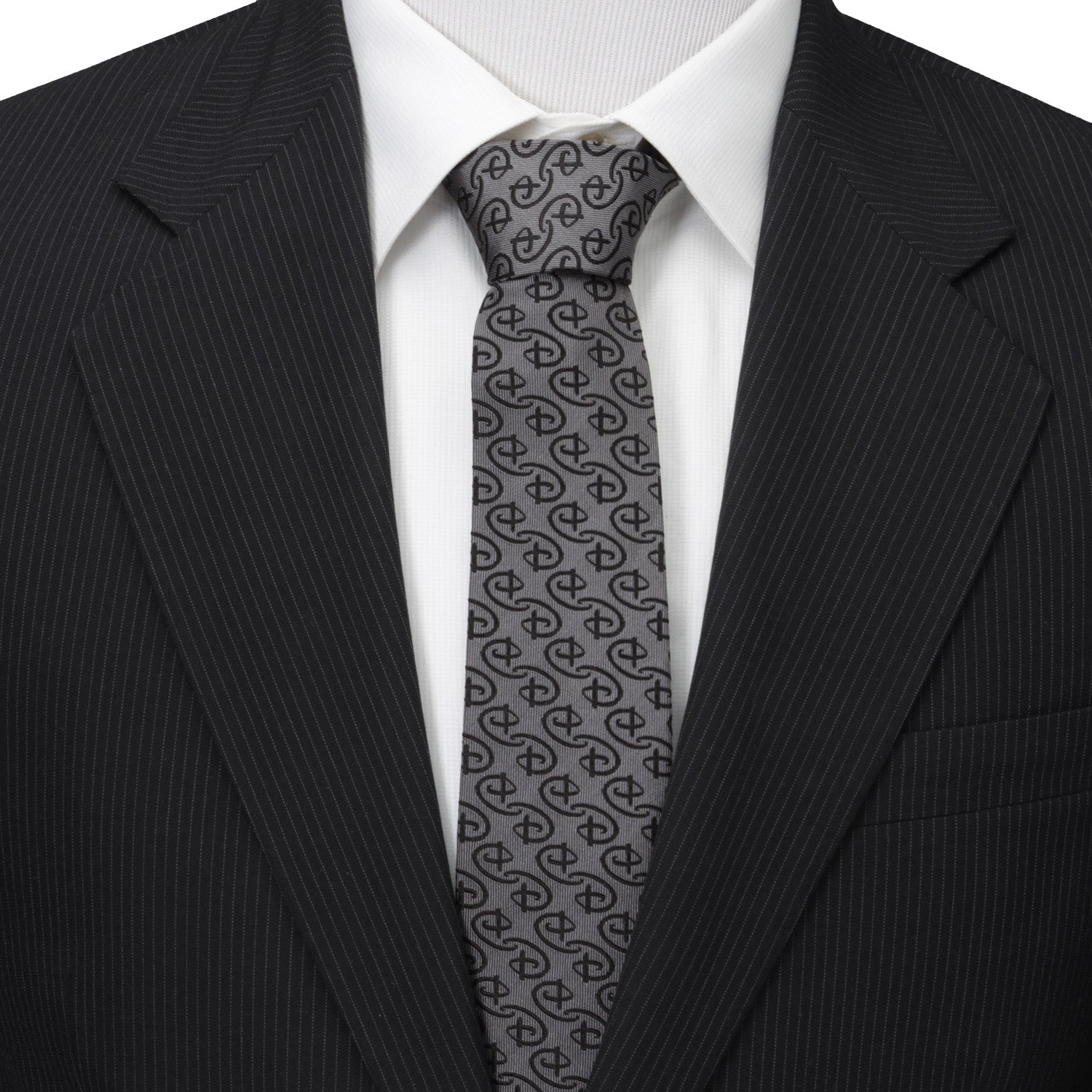 Disney Logo Gray Men's Tie Image 2