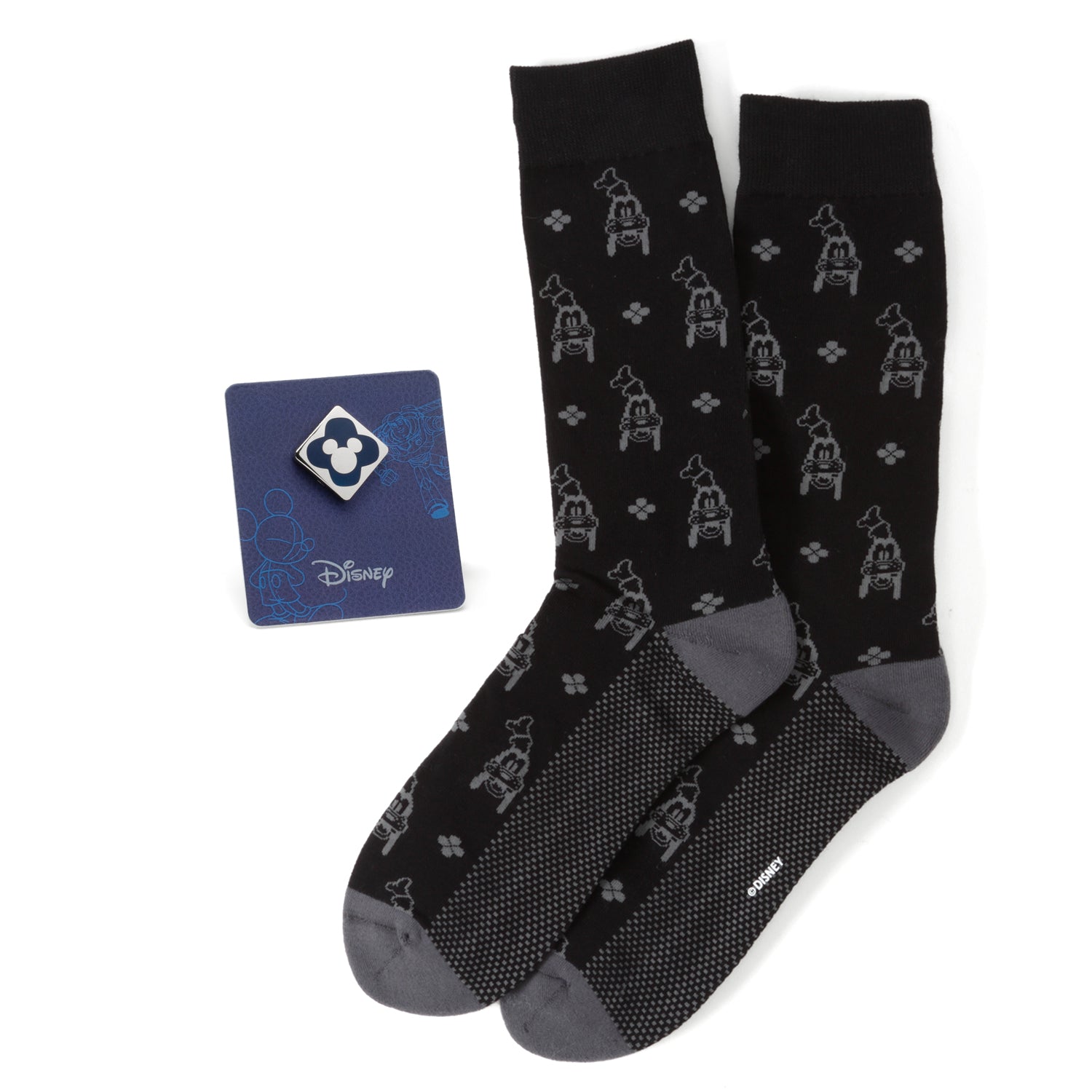Disney Goofy Socks & Mickey Mouse Blue Lapel Pin Gift Set Image 1