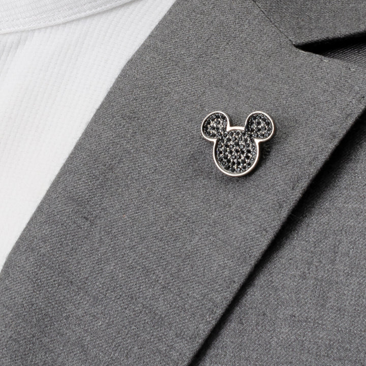 Black Pave Crystal Mickey Mouse Lapel Pin Image 4