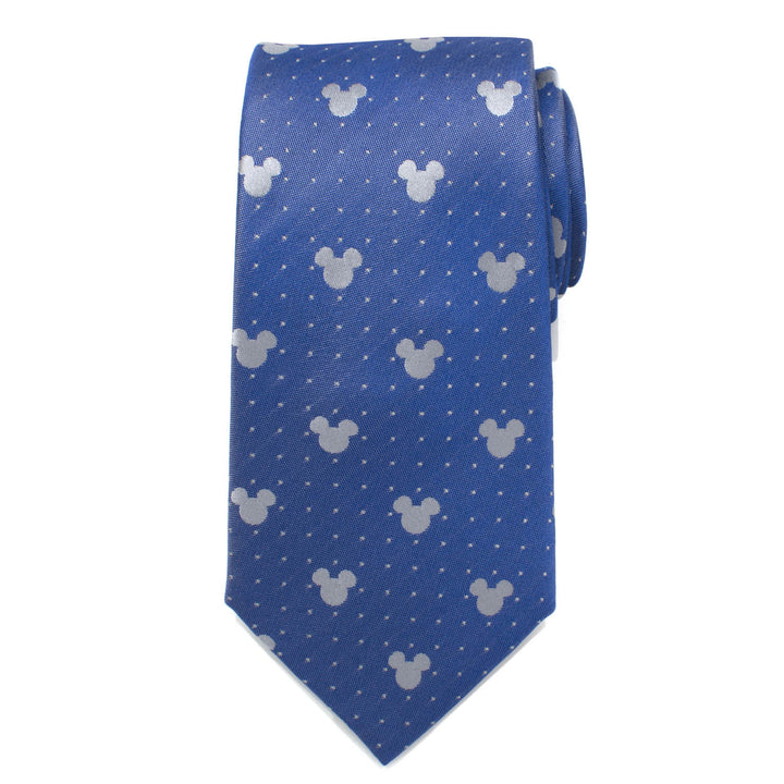 Mickey Mouse Blue Pin Dot Mens Tie Image 3