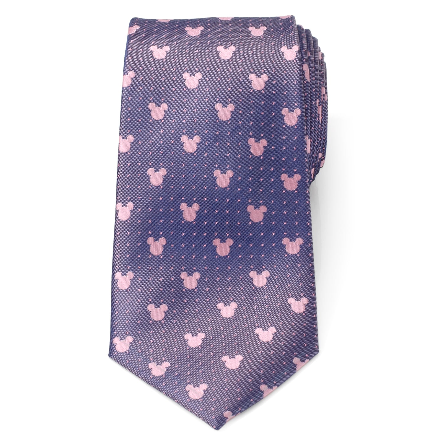 Mickey Silhouette Purple Pink Dot Tie Image 3