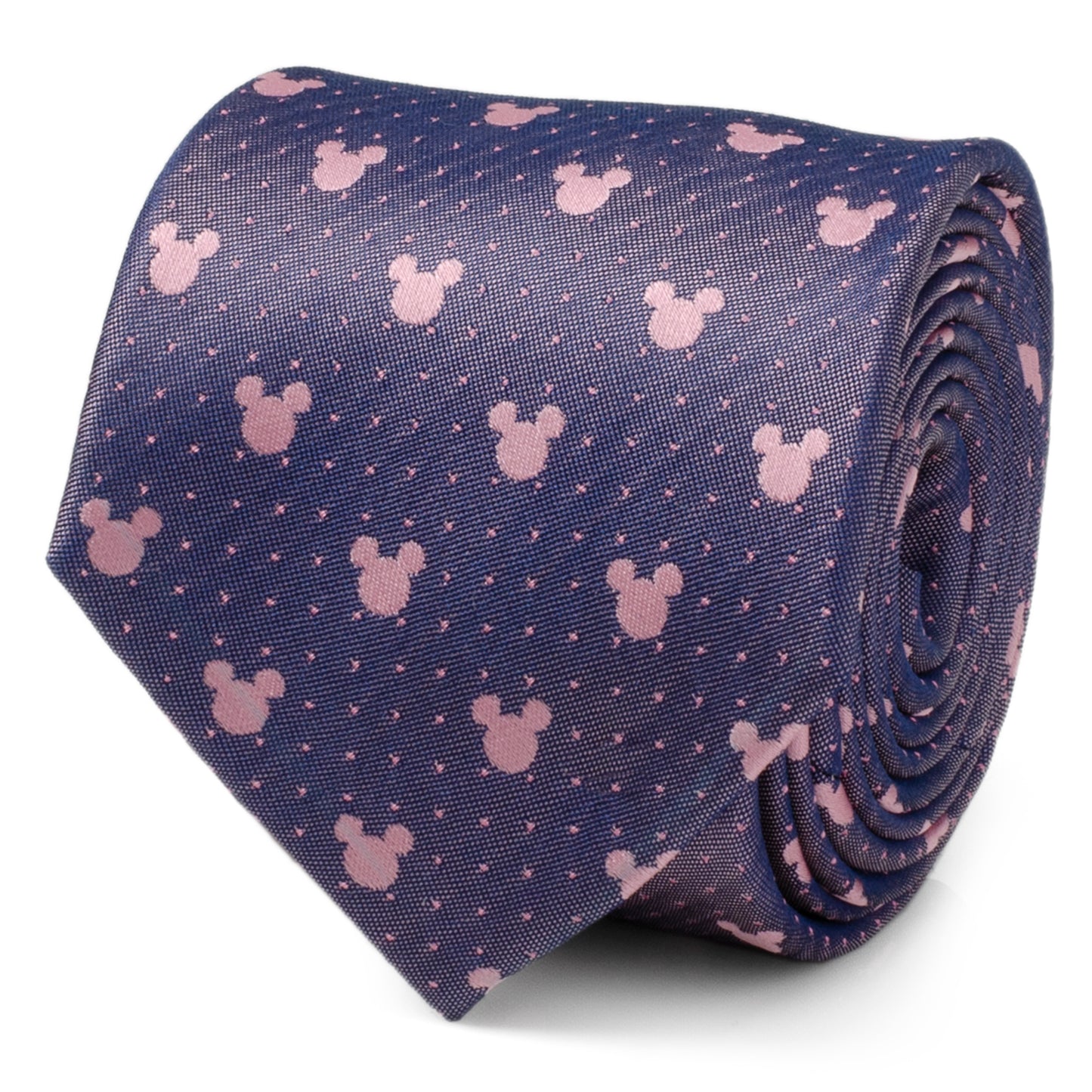 Mickey Silhouette Purple Pink Dot Tie Image 1