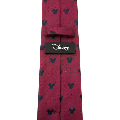 Mickey Mouse Red Pin Dot Mens Tie Image 4