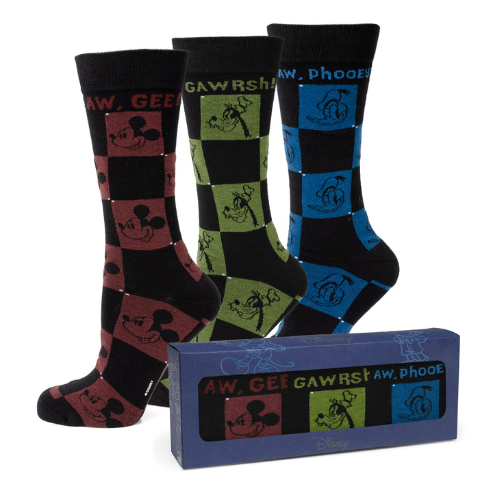 Mickey and Friends Checkered Sock 3 Pack Gift Set Image 2