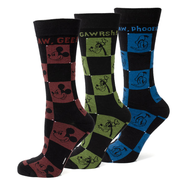 Mickey and Friends Checkered Sock 3 Pack Gift Set Image 1