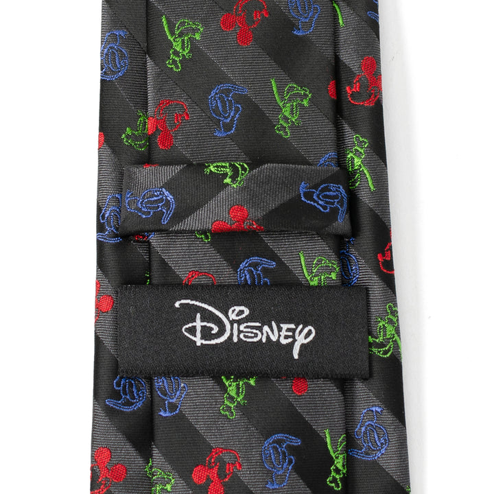 Disney - Mickey Friends Men's Multi Black Stripe Tie Image 5