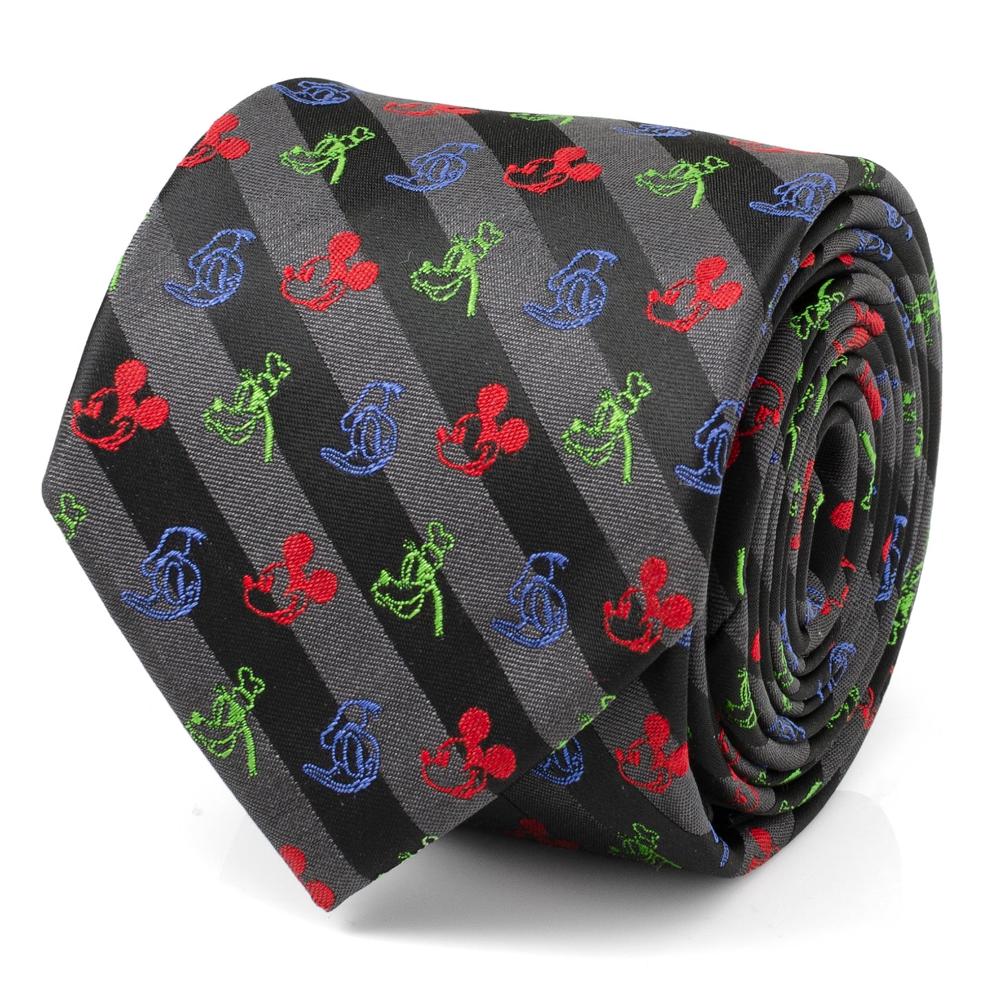 Disney - Mickey Friends Men's Multi Black Stripe Tie Image 1