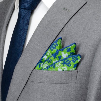 Mickey Floral Green Pocket Square Image 2