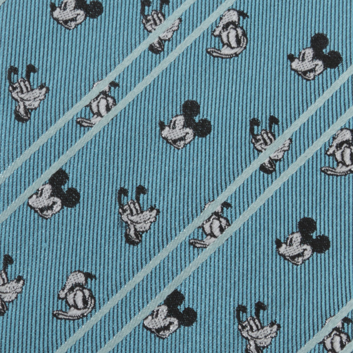 Mickey and Friends Aqua Striped Men's Tie Image 4