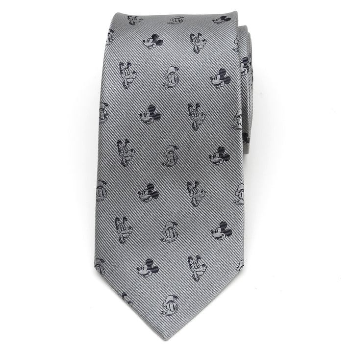 Mickey and Friends Gray Men's Tie Image 3