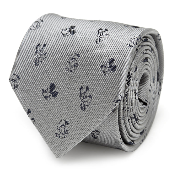 Mickey and Friends Gray Men's Tie Image 1