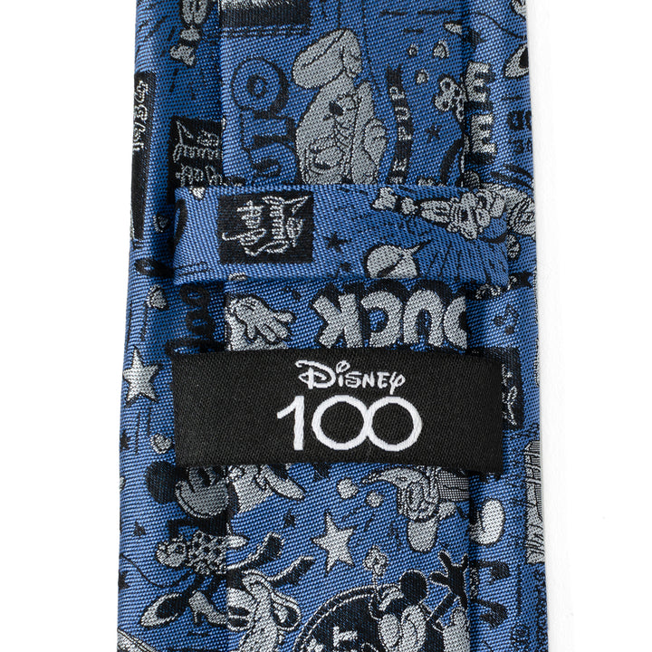 D100 Mickey & Friends Vintage Hollywood Blue Men's Tie Image 4