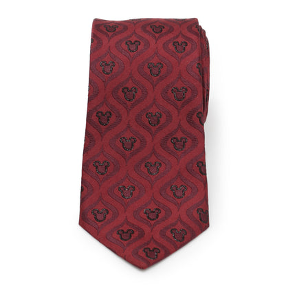 Mickey Mouse Holiday Metallic Black Silk Men's Tie Image 3