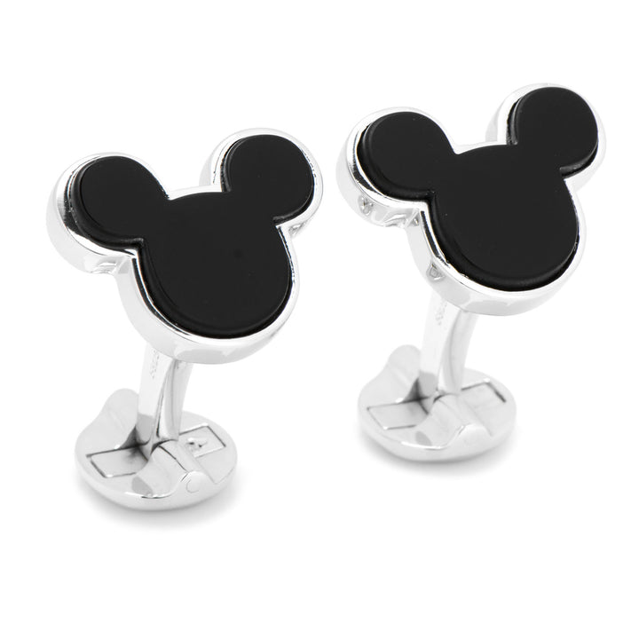 Sterling Silver and Onyx Mickey Mouse Cufflinks Image 2