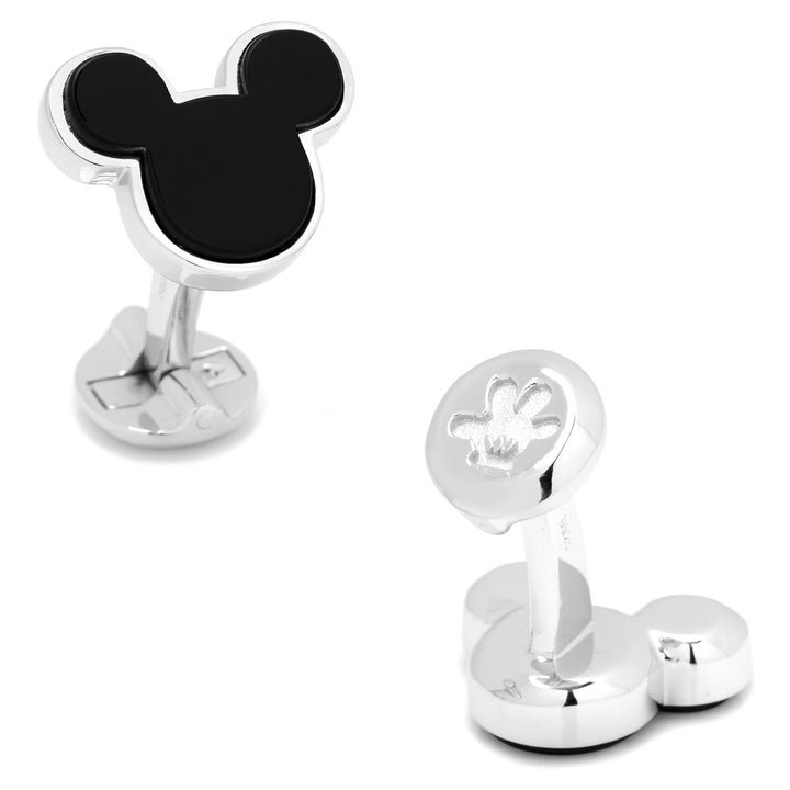 Sterling Silver and Onyx Mickey Mouse Cufflinks Image 1
