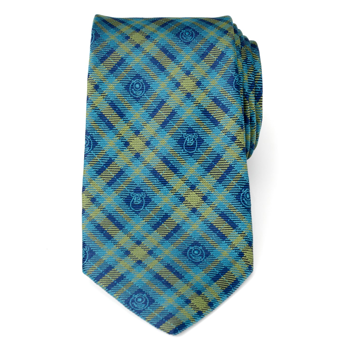 Monsters Inc Plaid Blue Green Tie Image 3