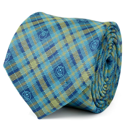 Monsters Inc Plaid Blue Green Tie Image 1