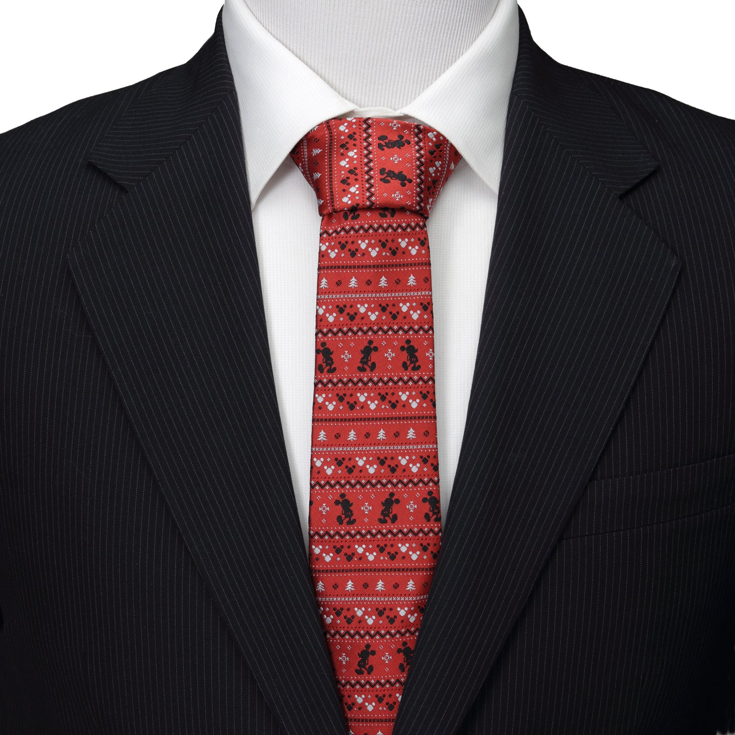 Mickey Fair Isle Red Men's Tie Image 2