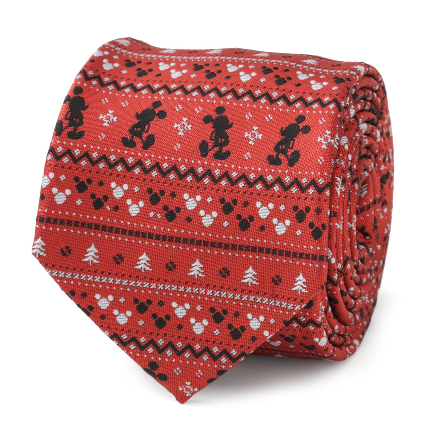 Mickey Fair Isle Red Men's Tie Image 1