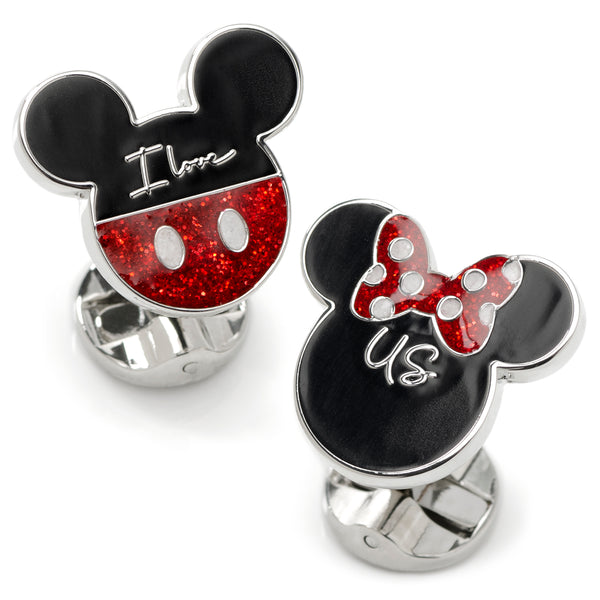 Mickey Minnie "I Love Us" Cufflinks Image 1