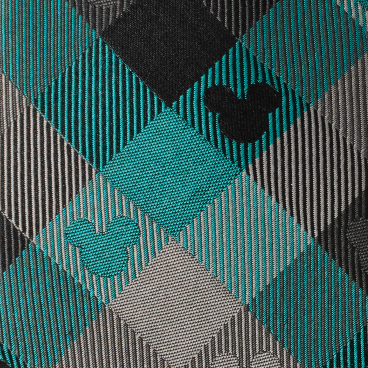 Mickey Silhouette Teal Plaid Men's Tie Image 4