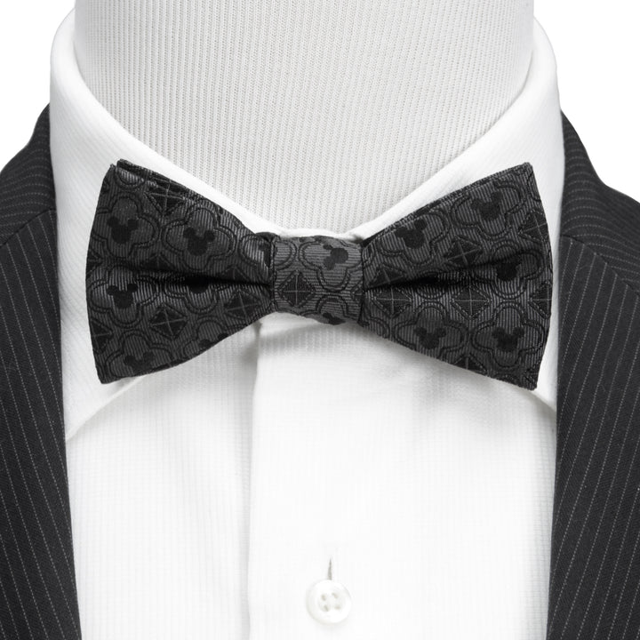 Mickey Mouse Pattern Black Bow Tie Image 2