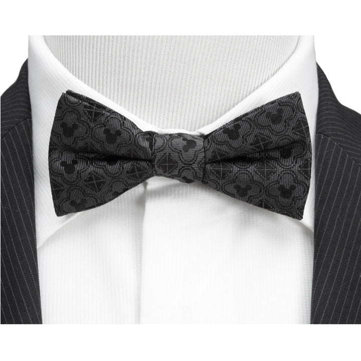 Mickey Mouse Pattern Black Bow Tie Image 8