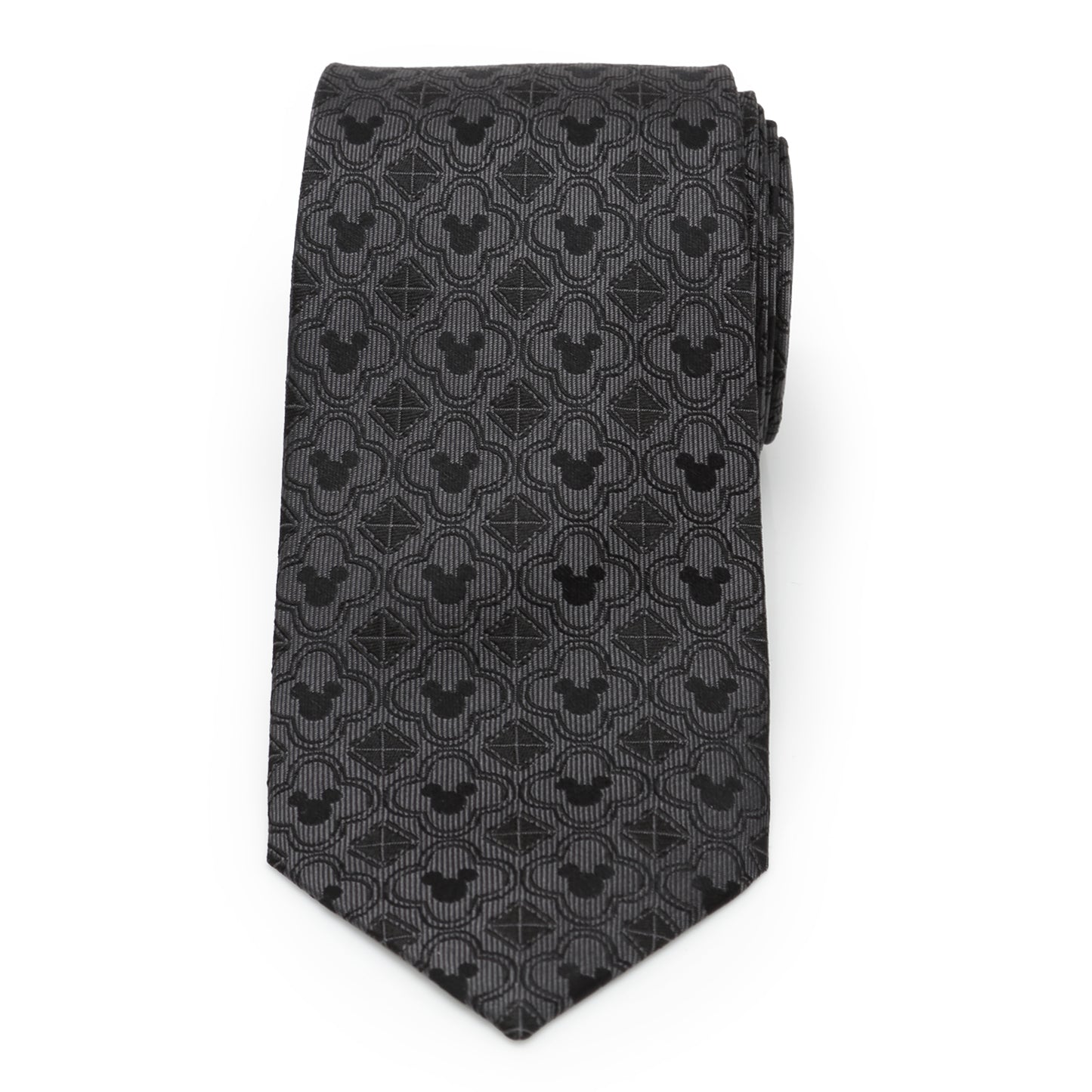 Mickey Mouse Pattern Black Men's Tie Image 3