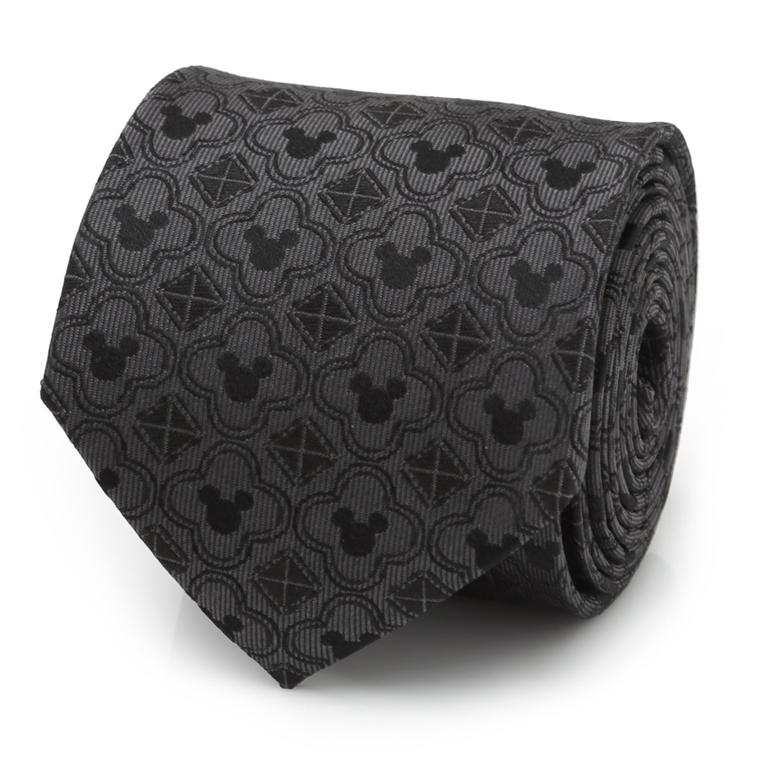 Mickey Mouse Pattern Black Men's Tie Image 1