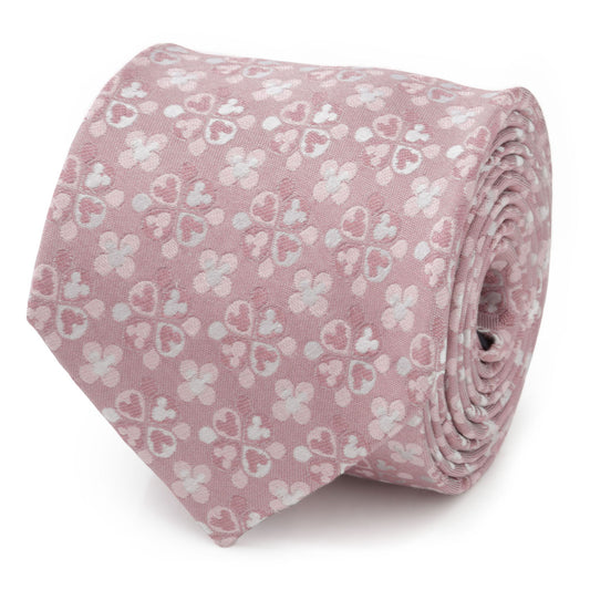 Mickey Mouse Silhouette Blossom Pink Men's Tie Image 1