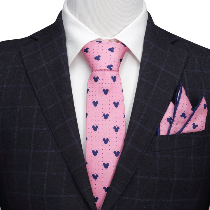 Mickey Mouse Dot Pink Tie and Pocket Square Gift Set Image 4