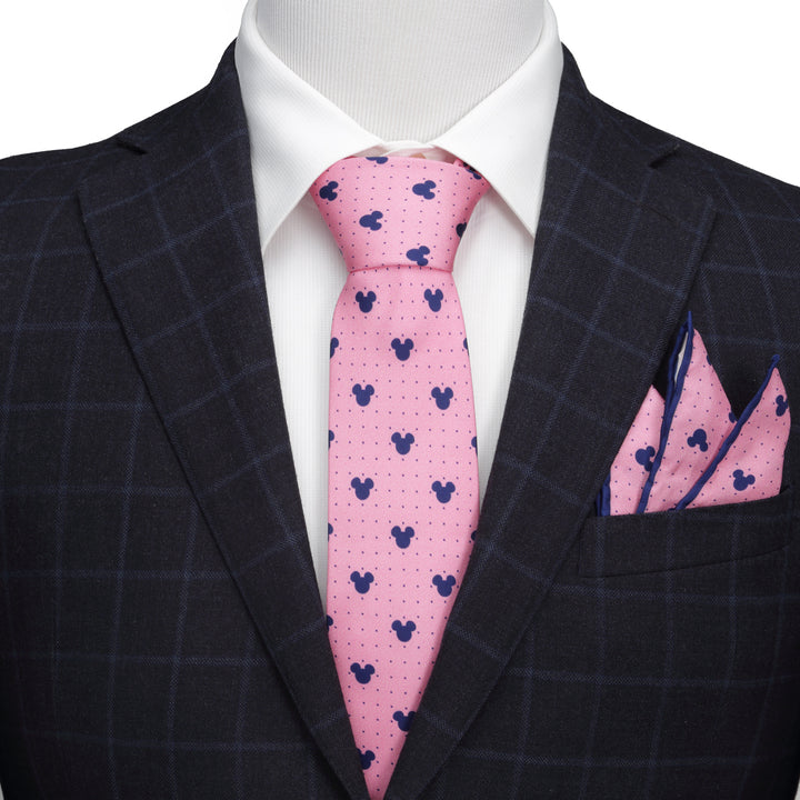 Mickey Mouse Dot Pink Men's Tie Image 2