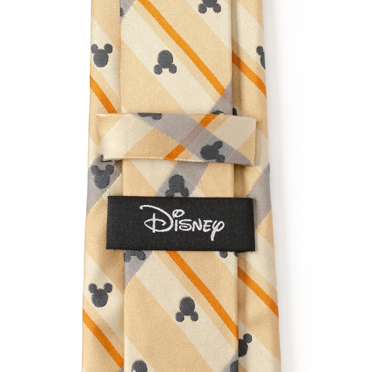 Mickey Silhouette Tan Plaid Tie Image 4