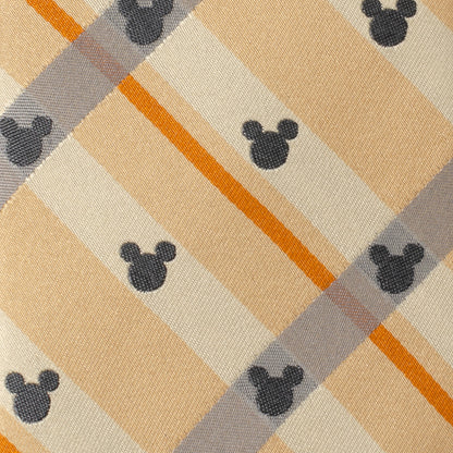 Mickey Silhouette Tan Plaid Tie Image 5