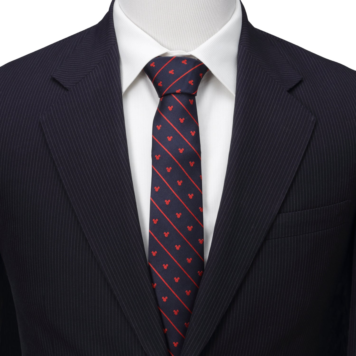 Mickey Mouse Navy Pinstripe Tie Image 2