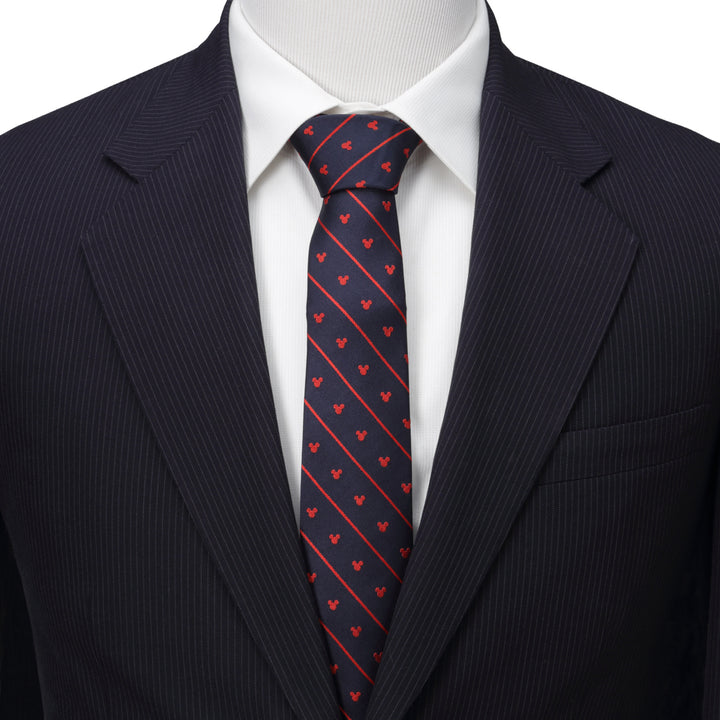 Mickey Mouse Navy Pinstripe Tie Image 2