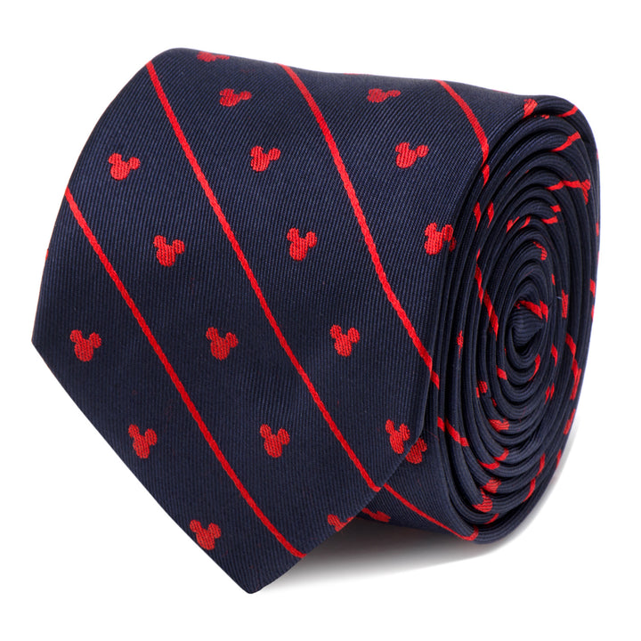 Mickey Mouse Navy Pinstripe Tie Image 1