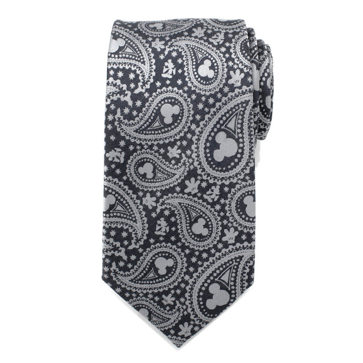 Mickey Mouse Gray Paisley Mens Tie Image 3