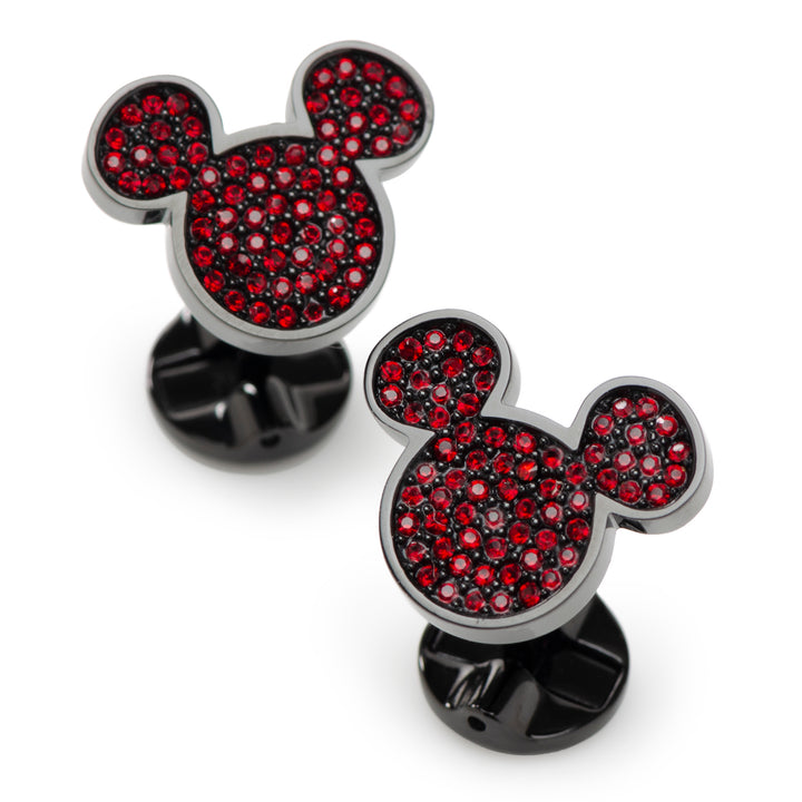 Mickey Mouse Maroon Crystal Cufflinks Image 2