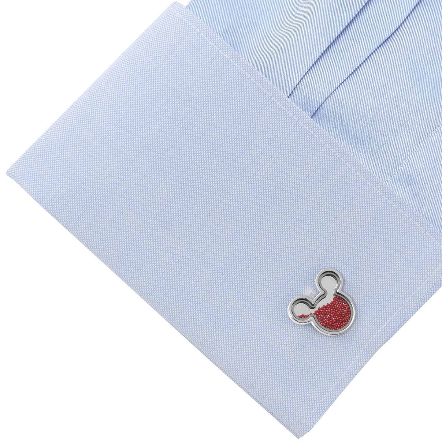 Mickey Mouse Silhouette Red Caviar Bead Cufflinks Image 3