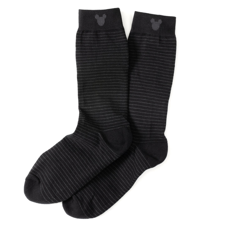 Mickey Silhouette Stripe Black Men's Socks Image 2