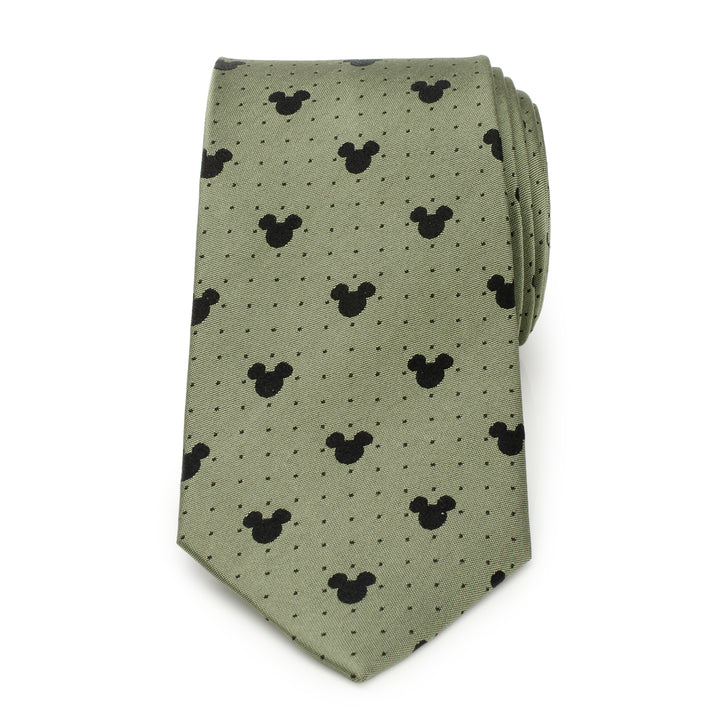 Mickey Silhouette Dot Green Men's Tie Image 3