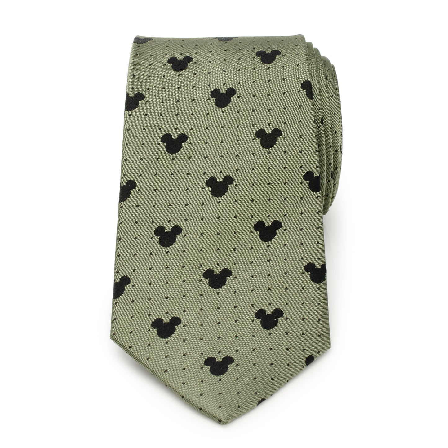 Mickey Silhouette Dot Green Men's Tie Image 3