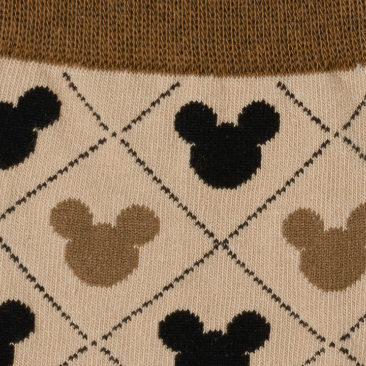 Mickey Silhouette Diamond Tan Socks Image 3