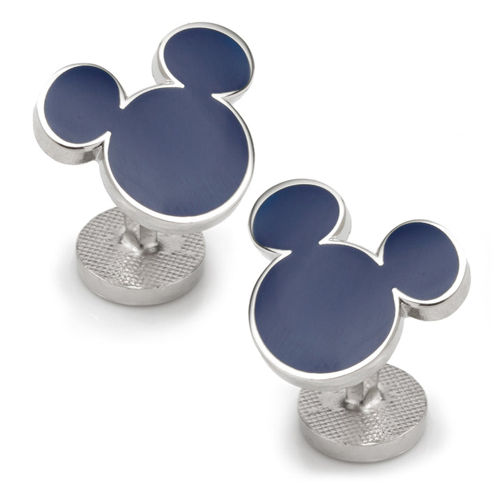 Mickey Mouse Silhouette Blue Cufflinks Image 2