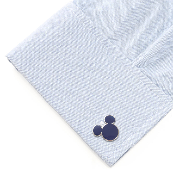Mickey Mouse Silhouette Blue Cufflinks Image 3