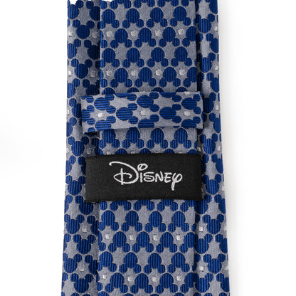 Mickey Silhouette Pattern Dot Blue Tie Image 4