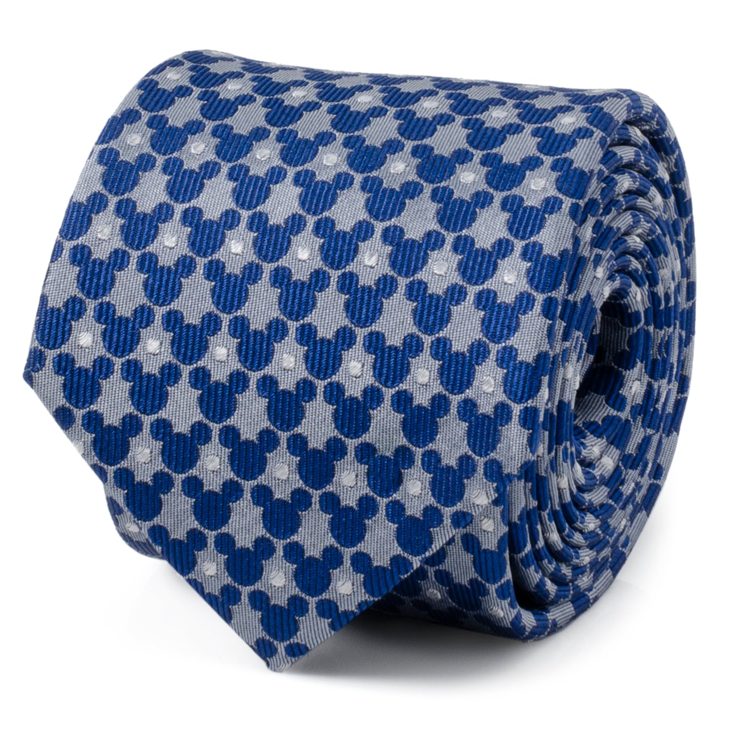 Mickey Silhouette Pattern Dot Blue Tie Image 1