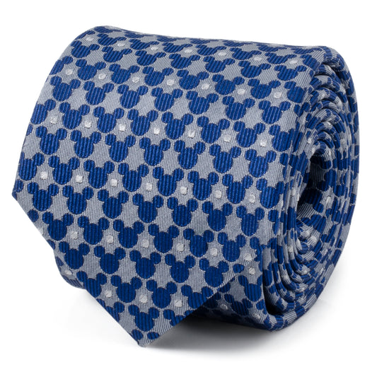 Corbata Mickey Silhouette Pattern Dot Blue