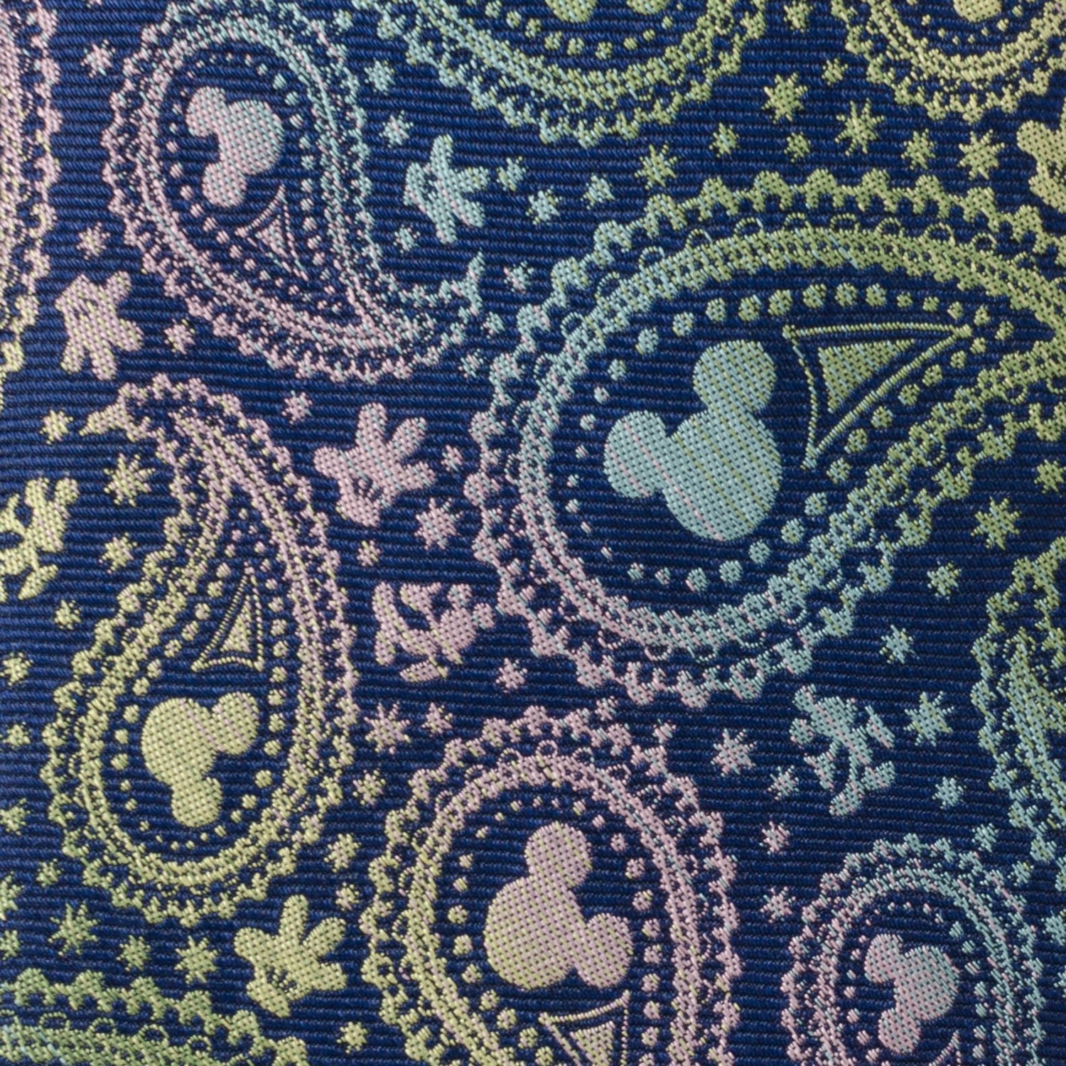 Mickey Silhouette Iridescent Paisley Navy Tie Image 5